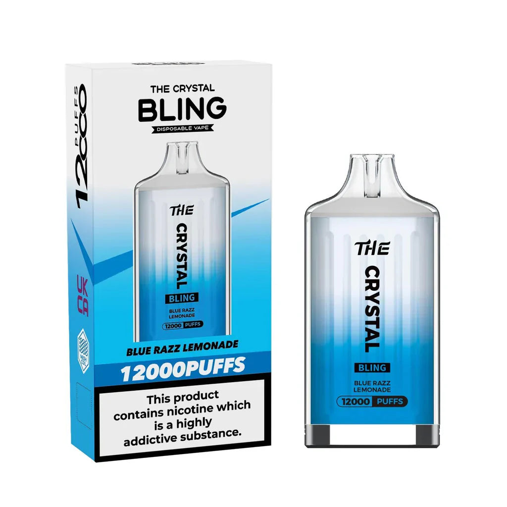 The Crystal Bling 12000 Disposable Vape Puff Pod Box of 5