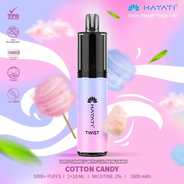 Hayati Twist 5000 Legal Puffs Disposable Vape Pod Kit - Box Of 5 20 MG