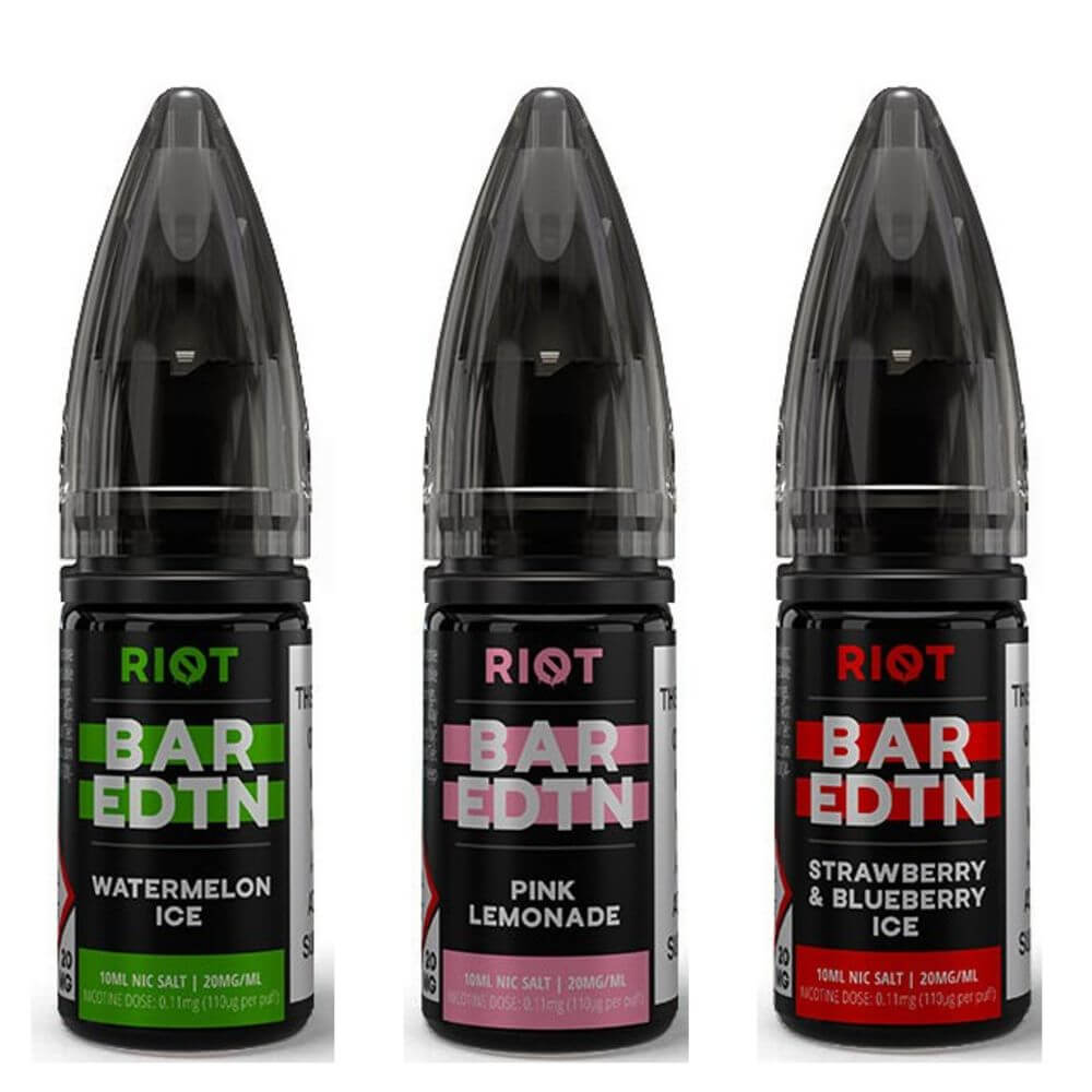 Riot Bar EDTN 10ml Nic Salt E-Liquid - Pack of 10